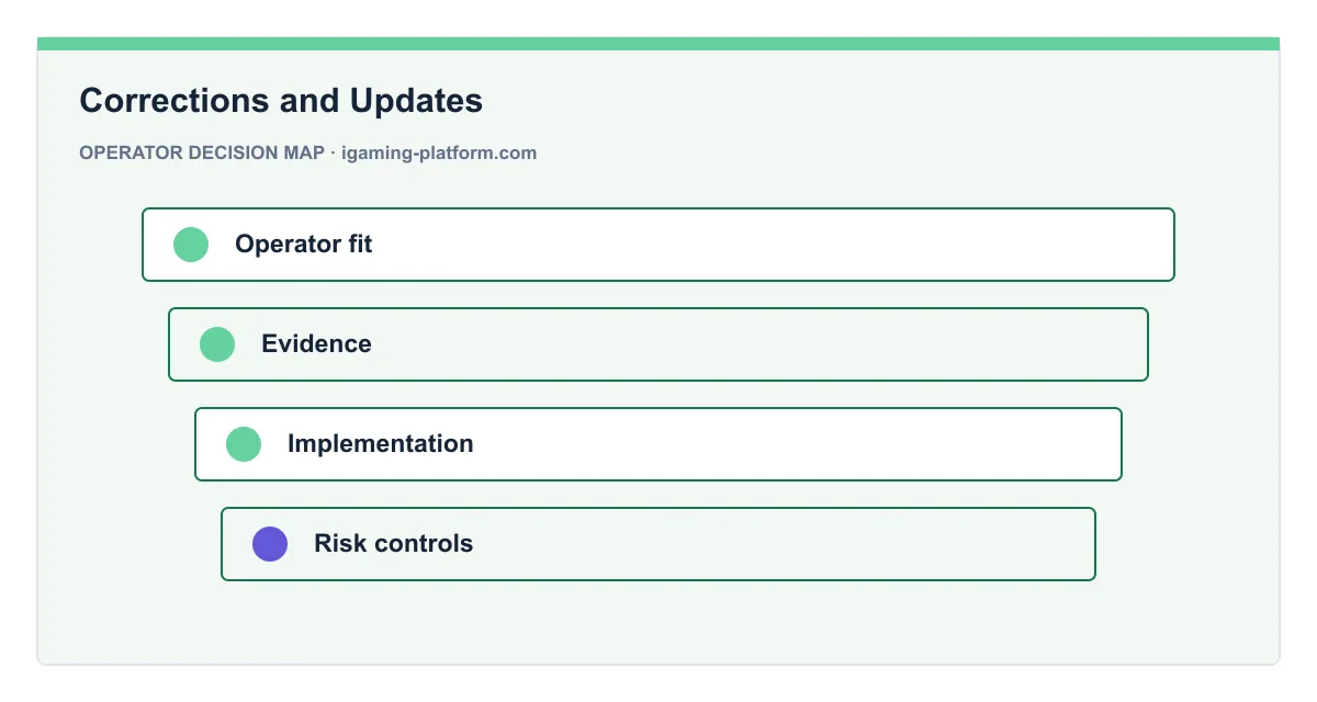 Decision map for Corrections and Updates